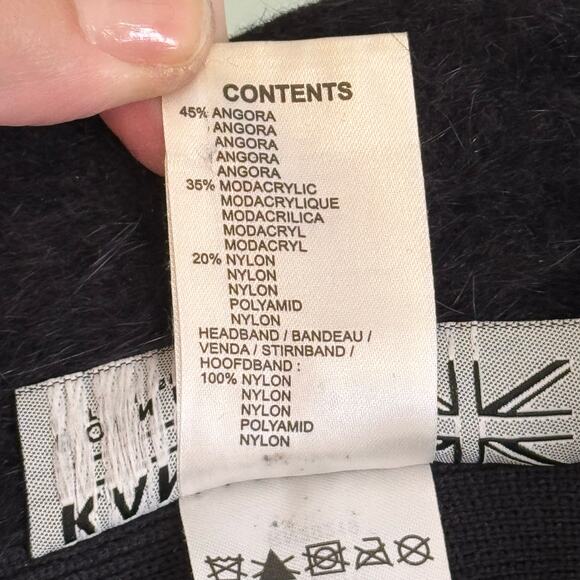 Vintage Kangol Furgora Bucket Hat Black Adult 25" Small Real Fur Angora Hip Hop - Picture 7 of 8